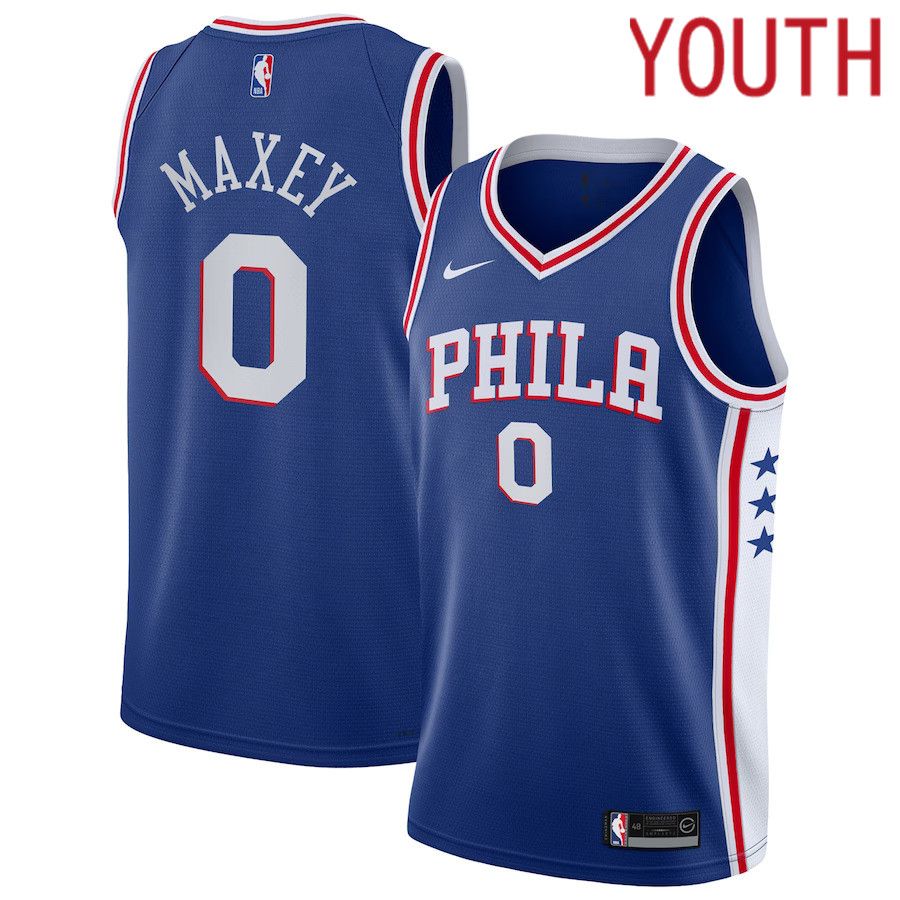 Youth Philadelphia 76ers #0 Tyrese Maxey Nike Royal Swingman NBA Jersey->customized nba jersey->Custom Jersey